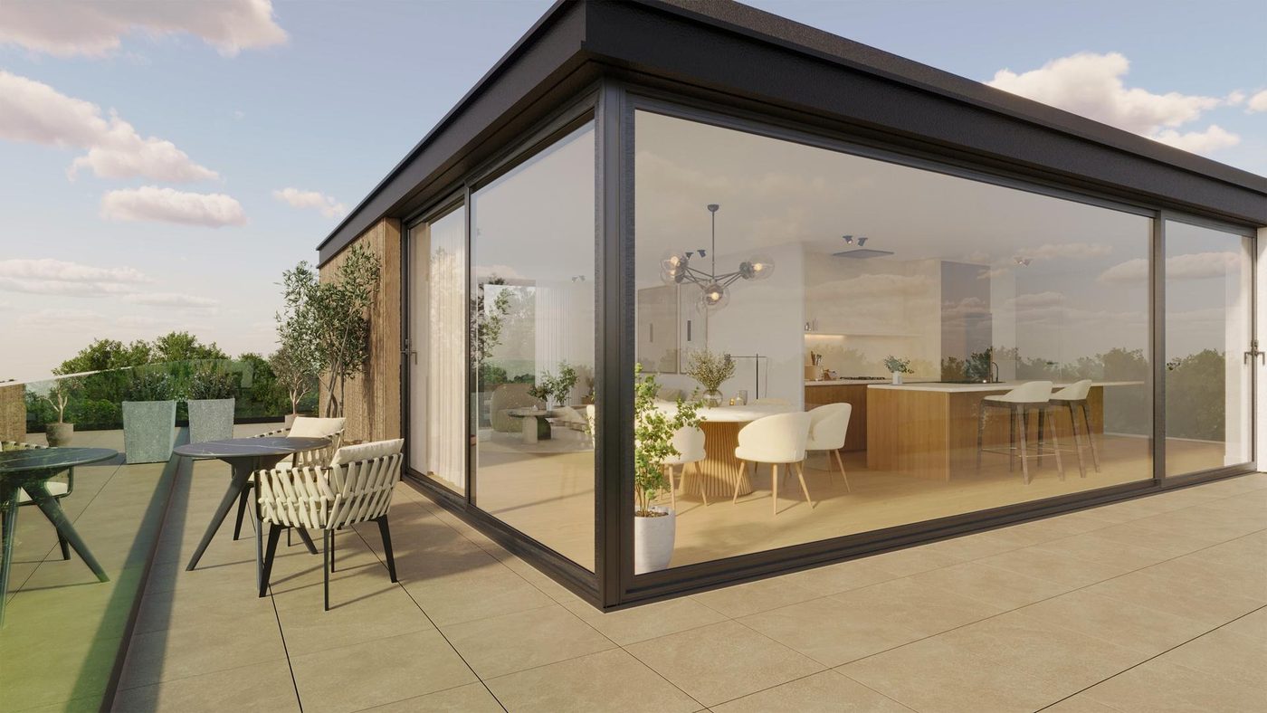 Residentie Parkview, terras met zicht op het groen