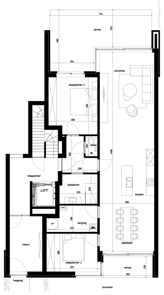 Grondplan appartement 0.05, Residentie Parkview