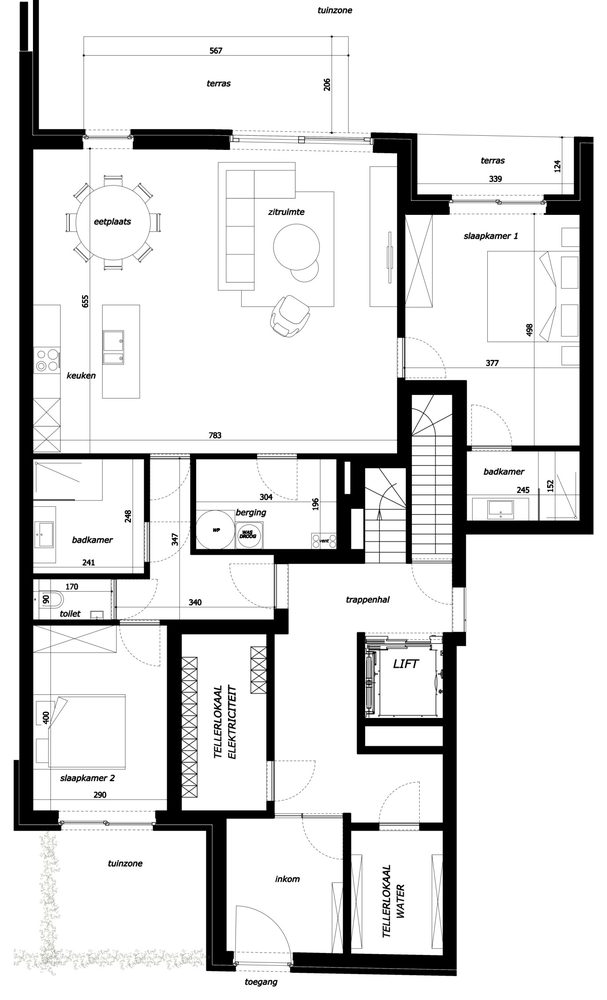 Grondplan appartement 0.06, Residentie Parkview