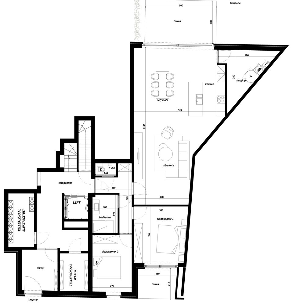 Grondplan appartement 0.07, Residentie Parkview
