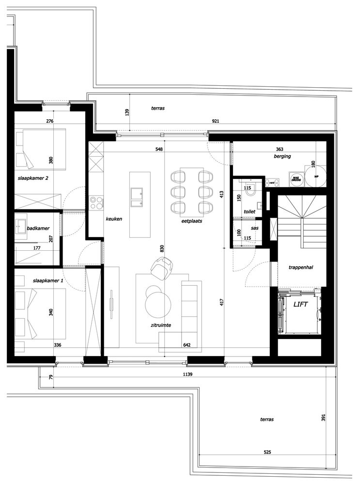 Grondplan appartement 3.04, Residentie Parkview